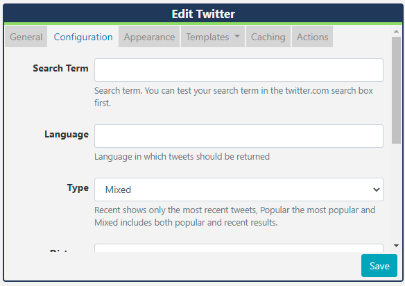 Twitter Configuration
